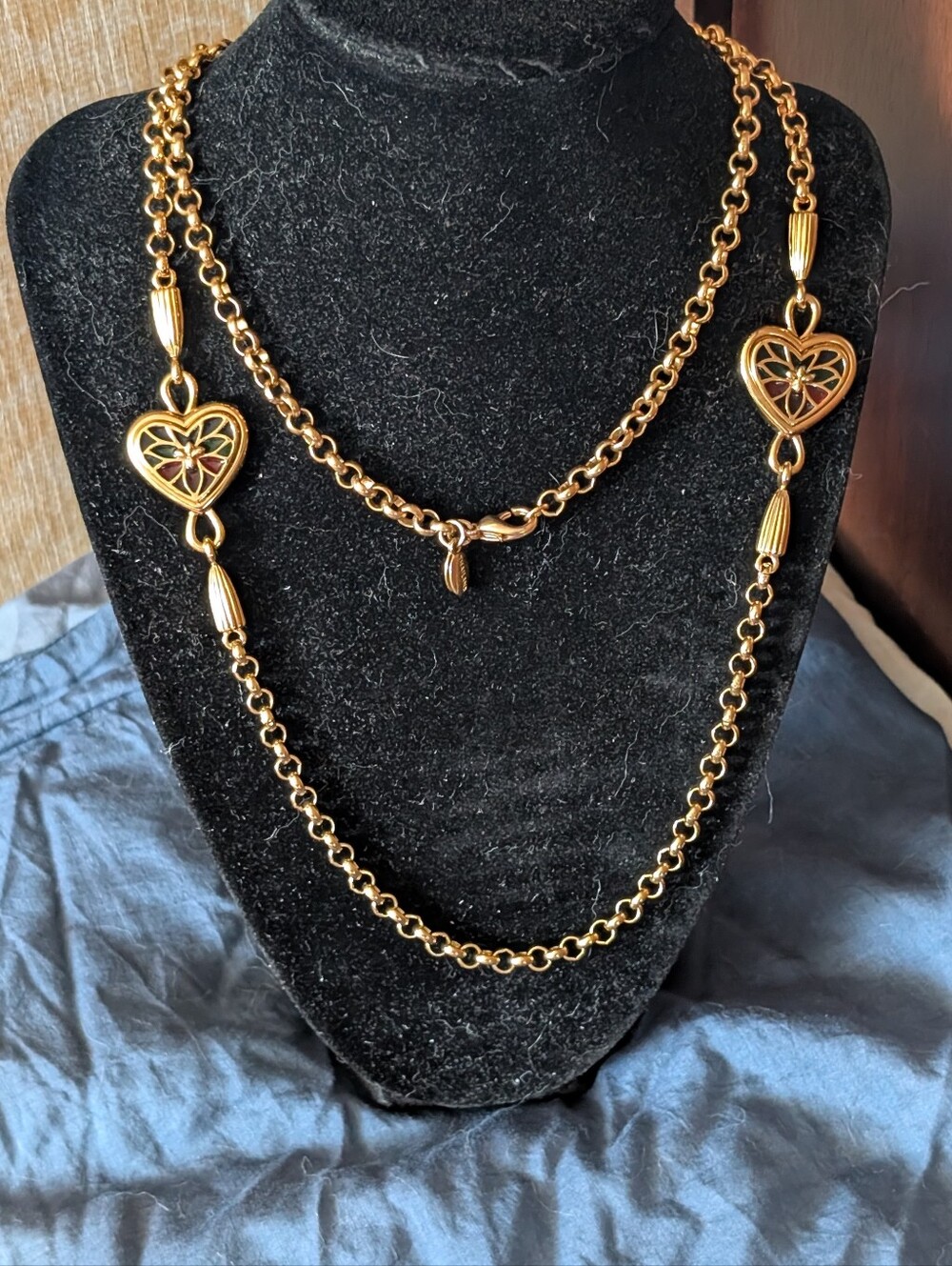 Vintage Joan Rivers - Plique-a-Jour Heart Necklace